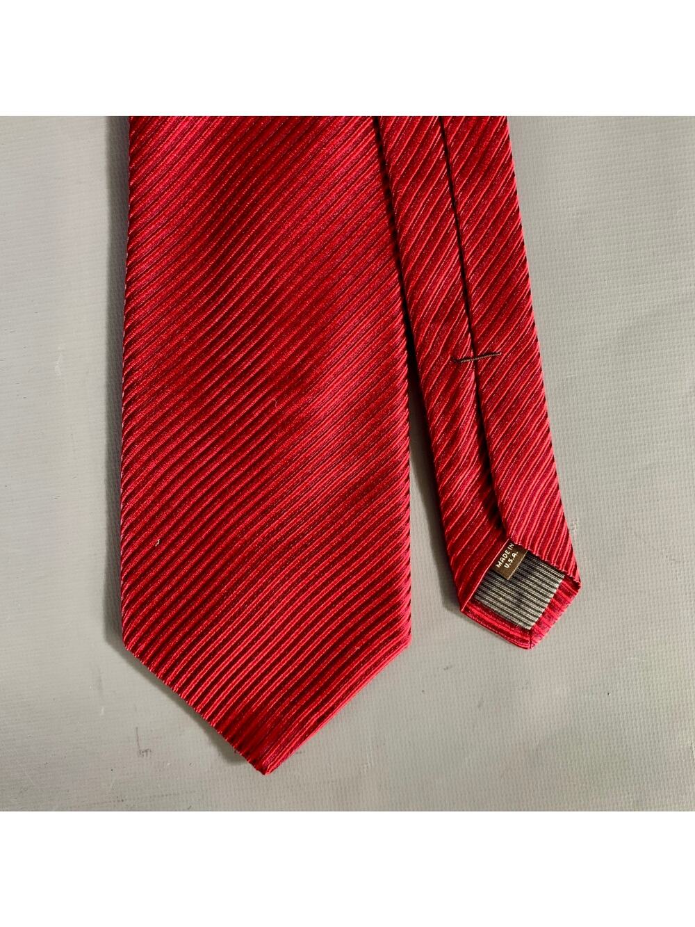 NORDSTROM Red Burgundy Stripe Silk Tie